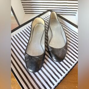 J. Crew Black Leather Ballet Flats